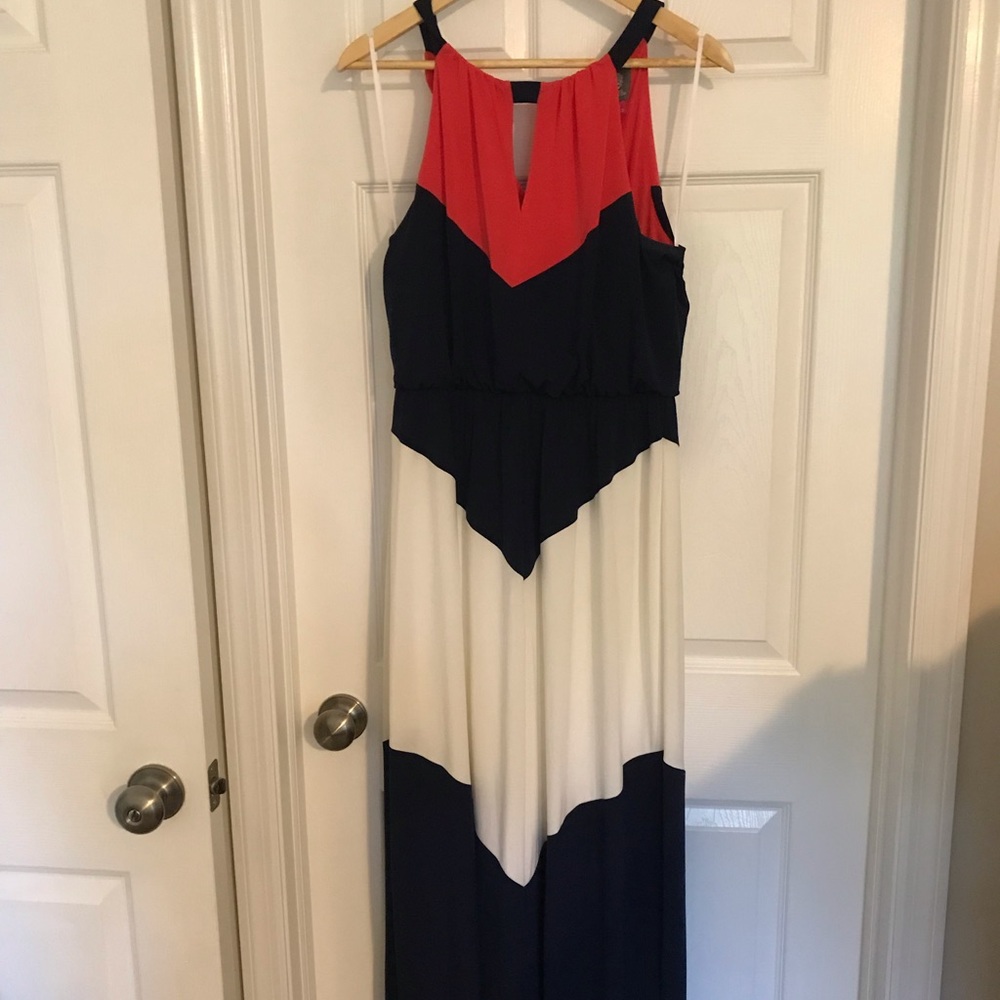 Color block maxi dress